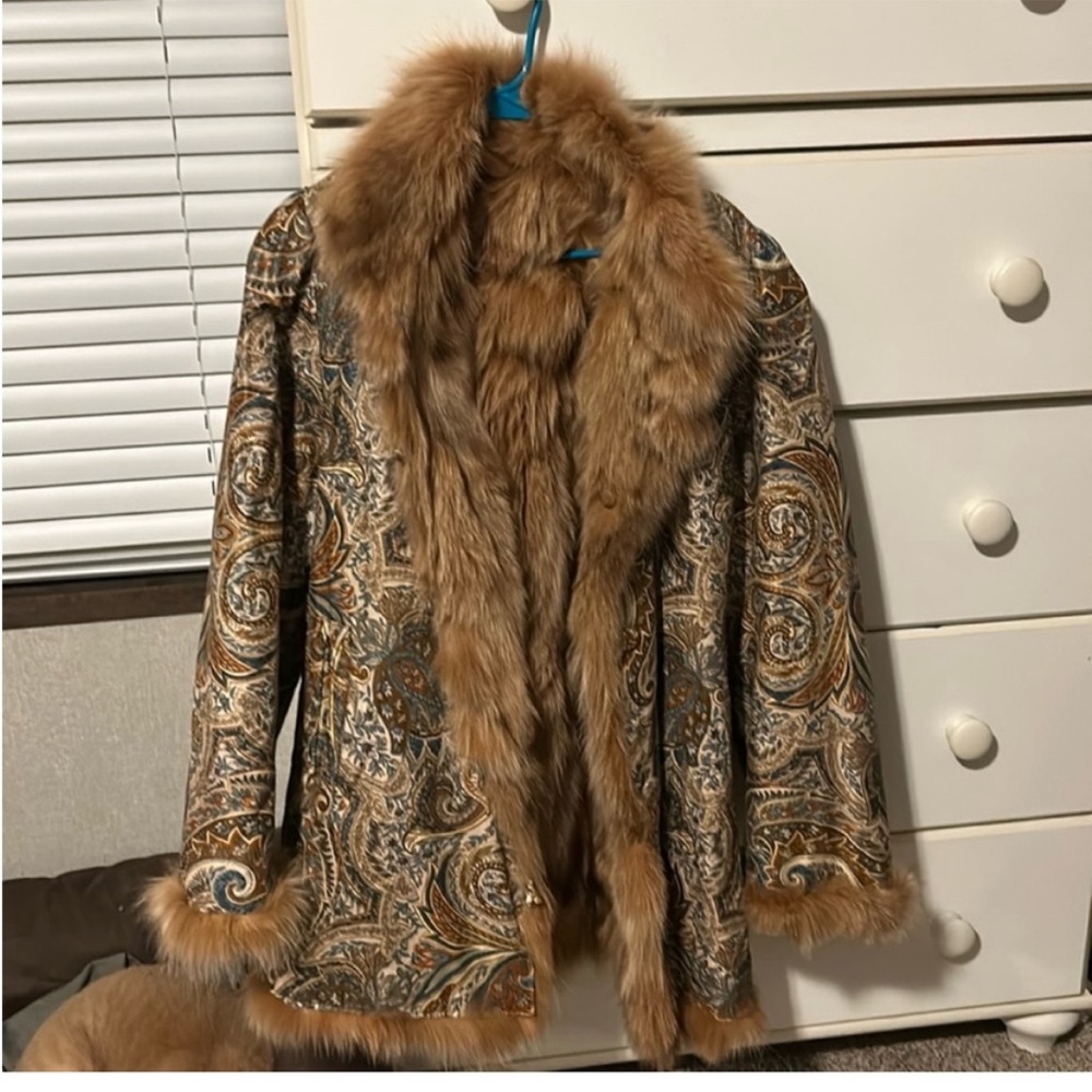 Brown Teddy Jacket with Plush Fur Trim